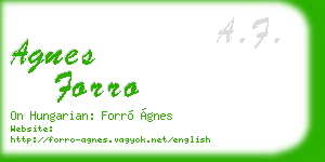 agnes forro business card
